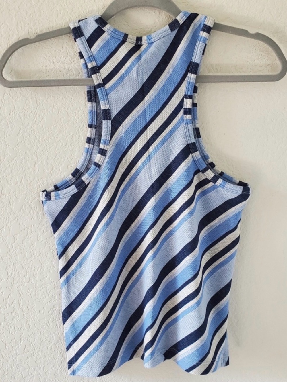 3 for $50 Free People Light Blue & Navy Striped Racerback Tank - Picture 3 of 7